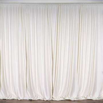 BalsaCircle 10 ft x 10 ft Cream Ivory Polyester Photography Backdrop Drapes Curtains Panels - Weddin...