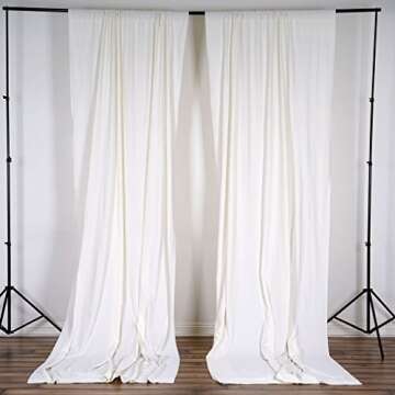 BalsaCircle 10 ft x 10 ft Cream Ivory Polyester Photography Backdrop Drapes Curtains Panels - Wedding Decorations Home Party Reception Supplies