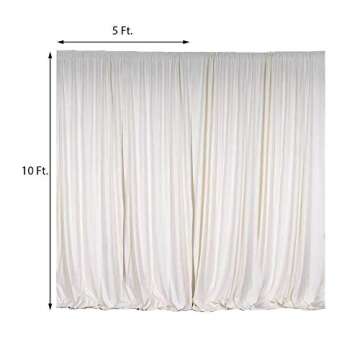 BalsaCircle 10 ft x 10 ft Cream Ivory Polyester Photography Backdrop Drapes Curtains Panels - Wedding Decorations Home Party Reception Supplies