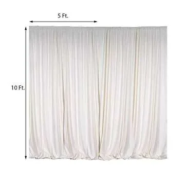 BalsaCircle 10 ft x 10 ft Cream Ivory Polyester Photography Backdrop Drapes Curtains Panels - Wedding Decorations Home Party Reception Supplies