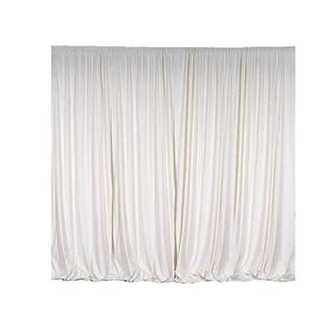 BalsaCircle 10 ft x 10 ft Cream Ivory Polyester Photography Backdrop Drapes Curtains Panels - Wedding Decorations Home Party Reception Supplies