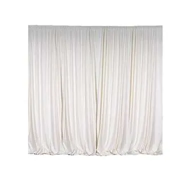 BalsaCircle 10 ft x 10 ft Cream Ivory Polyester Photography Backdrop Drapes Curtains Panels - Wedding Decorations Home Party Reception Supplies