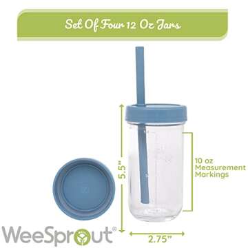 WeeSprout Glass Cups - Perfect for Active Toddlers