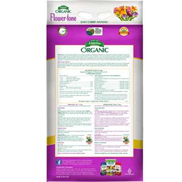 Espoma Organic Flower-tone 3-4-5 Natural & Organic Plant Food; 18 lb. Bag; Organic Fertilizer for Fl...