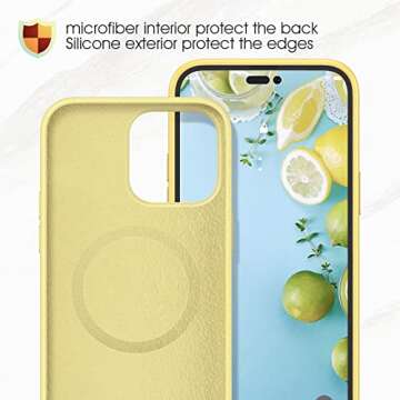 MILPROX Compatible with Magsafe for iPhone 14 Pro Max Silicone Case 2022, Magnetic Liquid Silicone Protective Shockproof Bumper Rubber Gel Shell Cover for iPhone 14 Pro Max 6.7" 2022 - Yellow