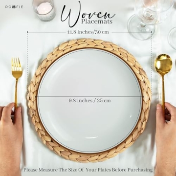 Round Woven Placemats Set of 6 - Eco-Friendly & Durable