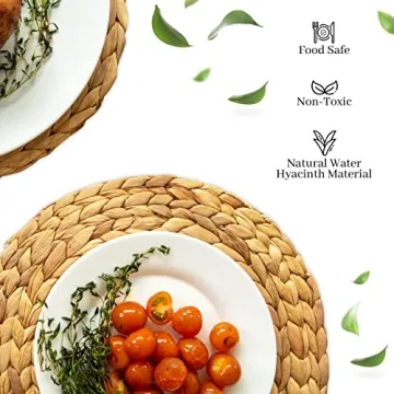 Round Woven Placemats Set of 6 - Eco-Friendly & Durable
