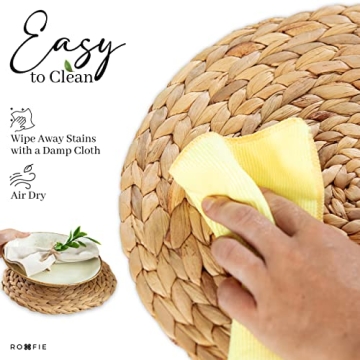 Round Woven Placemats Set of 6 - Eco-Friendly & Durable