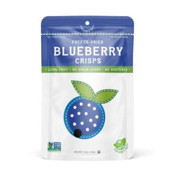Nature's Turn Freeze-Dried Fruit Snacks, Blueberry Crisps, Pack of 6 (1.2 oz Each)