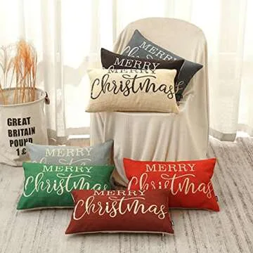 TRENDIN Christmas Couch Pillow Cover Eco-Friendly Blue Design