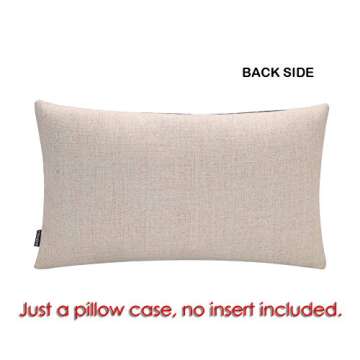 TRENDIN Christmas Couch Pillow Cover 20x12 inch, Blue Lumbar Throw Pillowcase, Home Chair Office Winter Decorations Linen Cushion Cover for Sofa Couch PL704TR