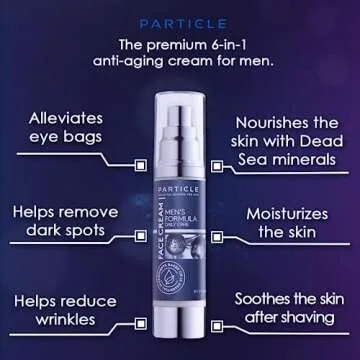 Particle 6-in-1 Face Cream for Men Anti-Aging Moisturizer, Reduces Wrinkles, Dark Spots & Eye Bags, Pack of 1 (1.7 oz.