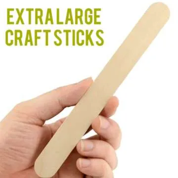 WISYOK Jumbo Craft Sticks - 60pcs Natural Birch Wood