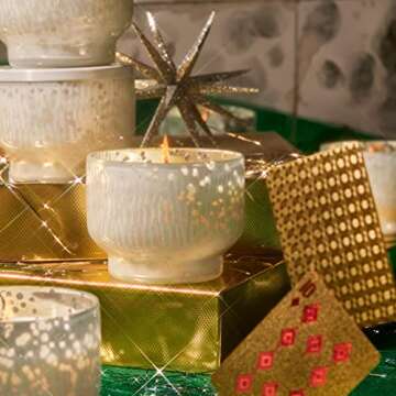 Capri Blue Holiday Mercury Jar Candle - Luxury Scented Candles for Home Decor - Long Lasting Soy Wax Blend- Decorative Jar for Holidays - Inverted Pumpkin Dulce (10 oz)