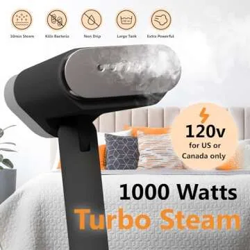 Pionix Handheld Garment Steamer - Foldable Handheld Steamer Clothes, 2-in-1 Horizontal & Vertical Fa...