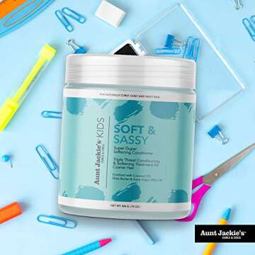 Aunt Jackie's Kids Soft and Sassy Super Duper Hair Softening Conditioner, Helps Strengthen Hair for Healthier Growth, 15 oz