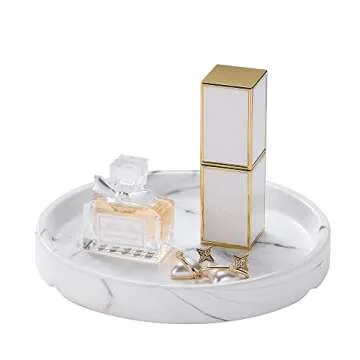 Elegant Marbled Round Jewelry Dish for Stylish Home Organization