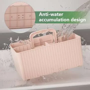 HI NINGER 2Pack portable Shower Caddy Basket,Multipurpose Caddy Organizer -Stackable Plastic Caddy with Handle for Bath Storage Organizer CaddyDorm Caddy Classroom Art Organizers, Dorm Room Essentials