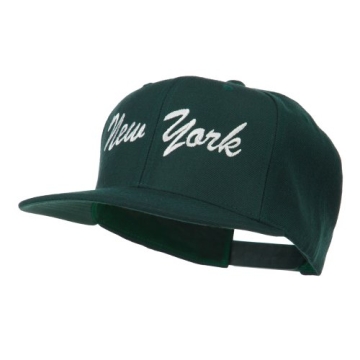 New York Embroidered Snapback Cap Spruce OSFM Unisex