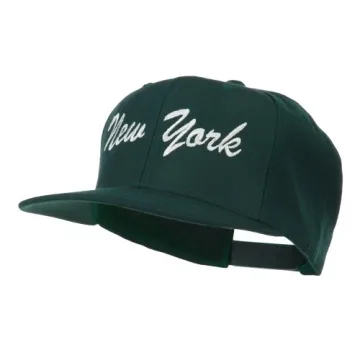 New York Embroidered Snapback Cap Spruce OSFM Unisex