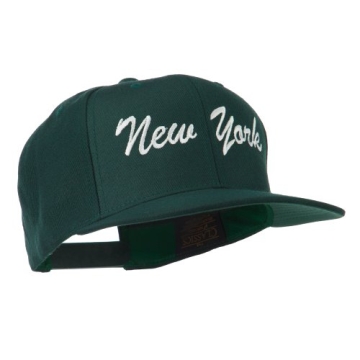 New York Embroidered Snapback Cap Spruce OSFM Unisex