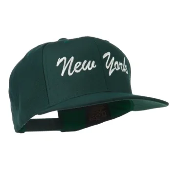 New York Embroidered Snapback Cap Spruce OSFM Unisex