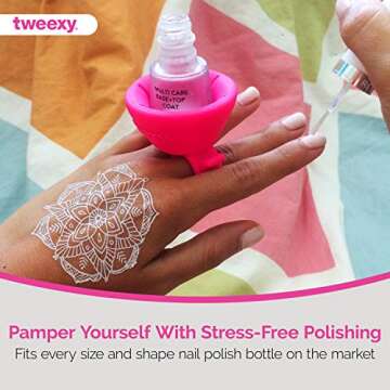 Tweexy Wearable Nail Polish Holder Ring for Easy Manicure