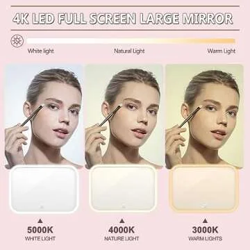 Large Makeup Bag With Light Up Mirror, [Extra Large Size] Yofuly Lighted Makeup Case, Travel Makeup Train Case with Adjustable Dividers and 10x Magnifying Mirror | 3 Adjustable Brightness