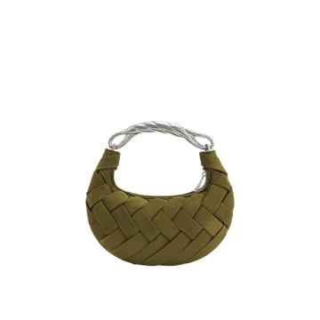 JW PEI Orla Weave Handbag Dark Olive Vegan Leather