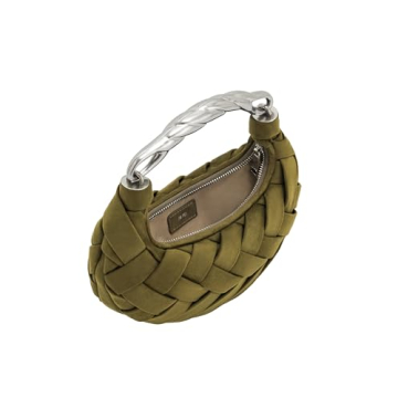 JW PEI Orla Weave Handbag Dark Olive Vegan Leather