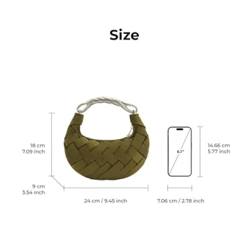 JW PEI Orla Weave Handbag Dark Olive Vegan Leather