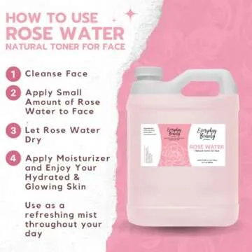 Rose Water Facial Toner - 32oz Bulk Alcohol-Free Vegan All Natural Refreshing for Face and Hair - Uplifts, Calming & Soothing for All Skin Types