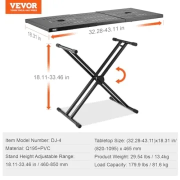 VEVOR Adjustable DJ Table Stand - Portable & Lightweight