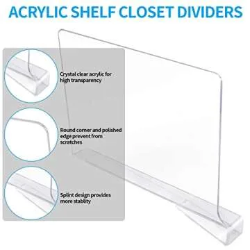 SUMAIDA Acrylic Shelf Dividers for Effortless Organization