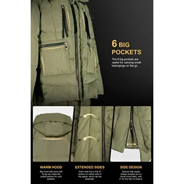 Orolay Women's Thickened Down Jacket Stylish Green XL