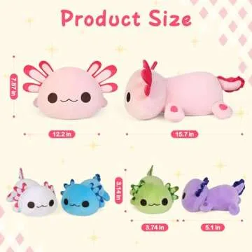 KMUYSL Axolotl Plush Toys for Ages 3 4 5 6 7 8+ Year Old- Axolotl Mommy Stuffed Animal with 4 Baby Axolotls in Her Tummy, Plush Toys Set, Christmas Birthday Gifts for Baby, Toddler, Kids