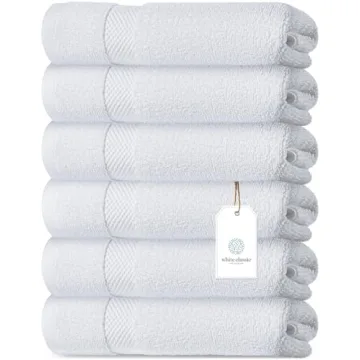 Luxury White Hand Towels - Soft 100% Turkish Cotton | Highly Absorbent Hotel spa Bathroom Towel Coll...