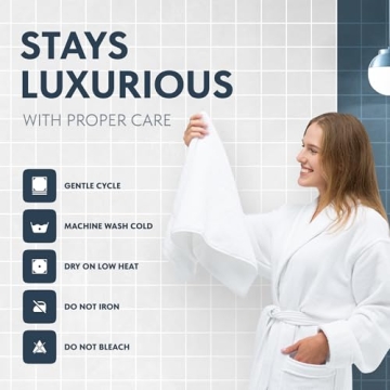 Luxury White Hand Towels - Soft 100% Turkish Cotton Set of 6