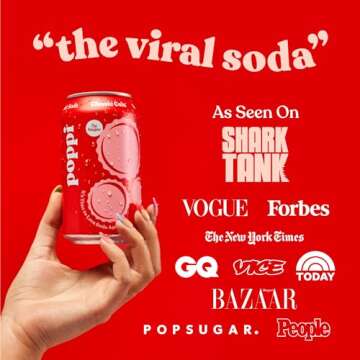 Poppi Sparkling Prebiotic Soda Beverage with Apple Cider Vinegar, Seltzer Water and Fruit Juice, Classic Cola Flavor, 12 oz, Pack of 12, Packaging May Vary