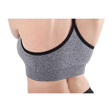 AKAMC Women's Removable Padded Sports Bras Medium Support Workout Yoga Bra 3 Pack,White/Blue/Black,Medium