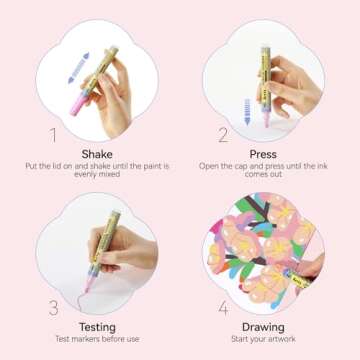 Arrtx 48 Colors Acrylic Paint Pens, 3mm Medium Tip Paint Markers Paint Pens, Non Toxic, Waterbased, ...