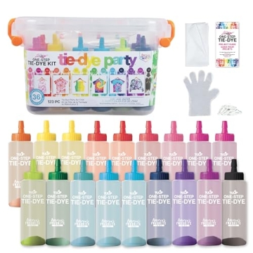 Tulip One-Step Tie-Dye Party, 18 Pre-Filled Bottles, Creative Group Activity, All-in-1 Fashion Desig...