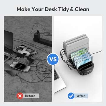 10 Ports USB Charging Station - 120W for Multiple Devices