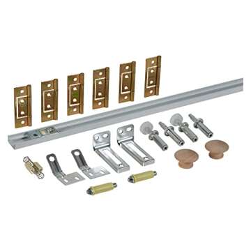 National Hardware N343-723 Complete Double Folding Door Hardware Set, 48-Inch, White, For Indoor Use...