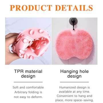 4 Pcs Shower Foot Scrubber,Scrubber for Use In Shower,Silicone Body Scrubber Foot Massager Mat,with Non Slip Suction Cups Foot Cleaner Shower Exfoliating Bath Wash Pad Foot Massager,Soothe Achy Feet