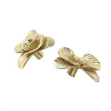 Antrader Floral Brass Drawer Pull Knob - Elegant Home Upgrade