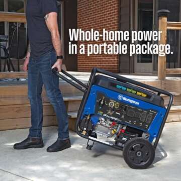 Westinghouse Outdoor Power Equipment 13500 Peak Watt Tri-Fuel Home Backup Portable Generator, Remote Electric Start, Transfer Switch Ready, Gas, Propane, and Natural Gas Powered