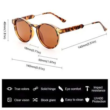 Stylish Polarized Sunglasses for Women | Retro Round Shades