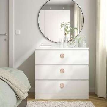 Perilla Home Decorative Pink Crystal Knobs Set of 6