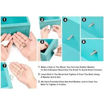 Perilla Home Decorative Pink Crystal Knobs Set of 6